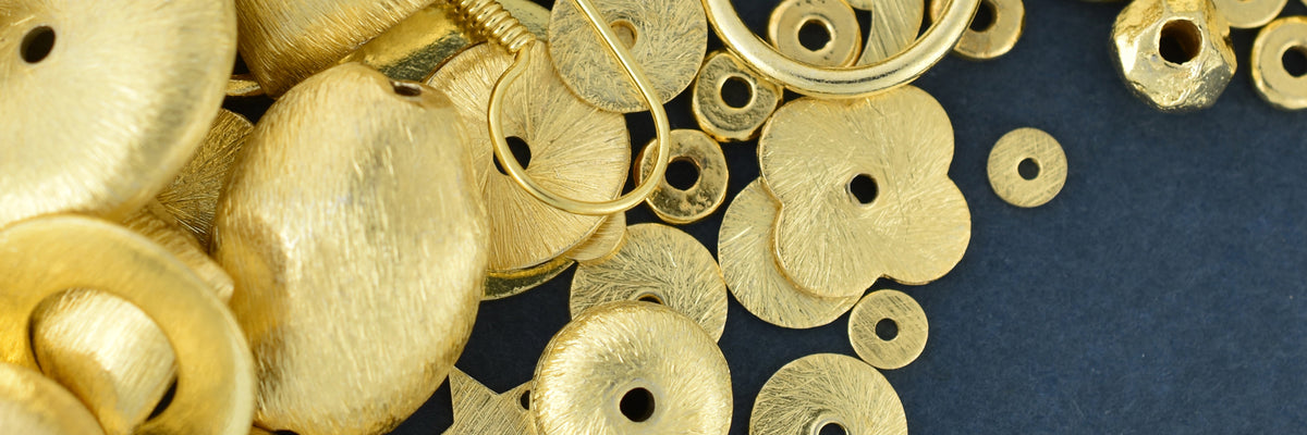 Beads & Jewelry making supplies, beads wholesaler, gold spacer beads, heishi beads, silver plated beads, Bali style beads, antique silver beads, toggles and clasps for jewelry, brushed finish beads, ear hooks, ear wires, connectors links, jump rings