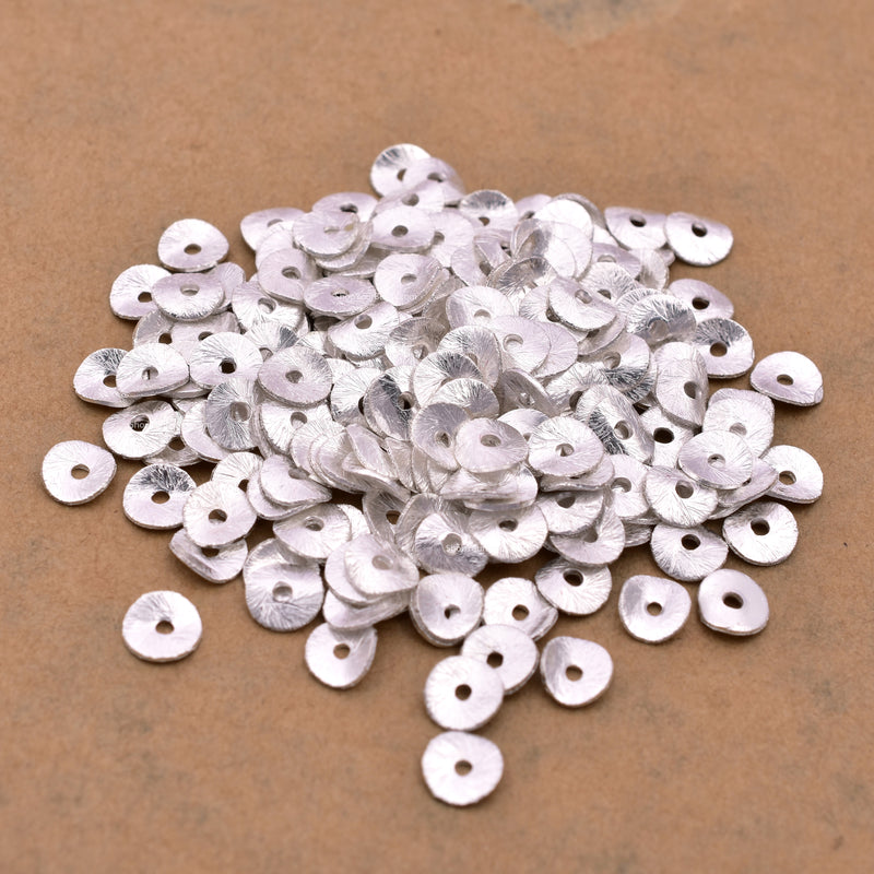 Silver Wavy Spacers Heishi Disc Beads For Jewelry Makings 