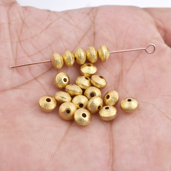 Gold Plated 6mm Bi-cone Saucer Spacer Beads