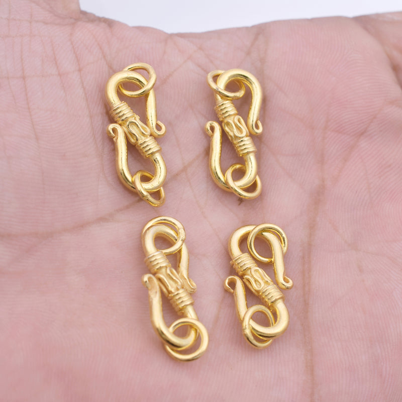 Gold Plated Bali S Hook Clasps - 30mm