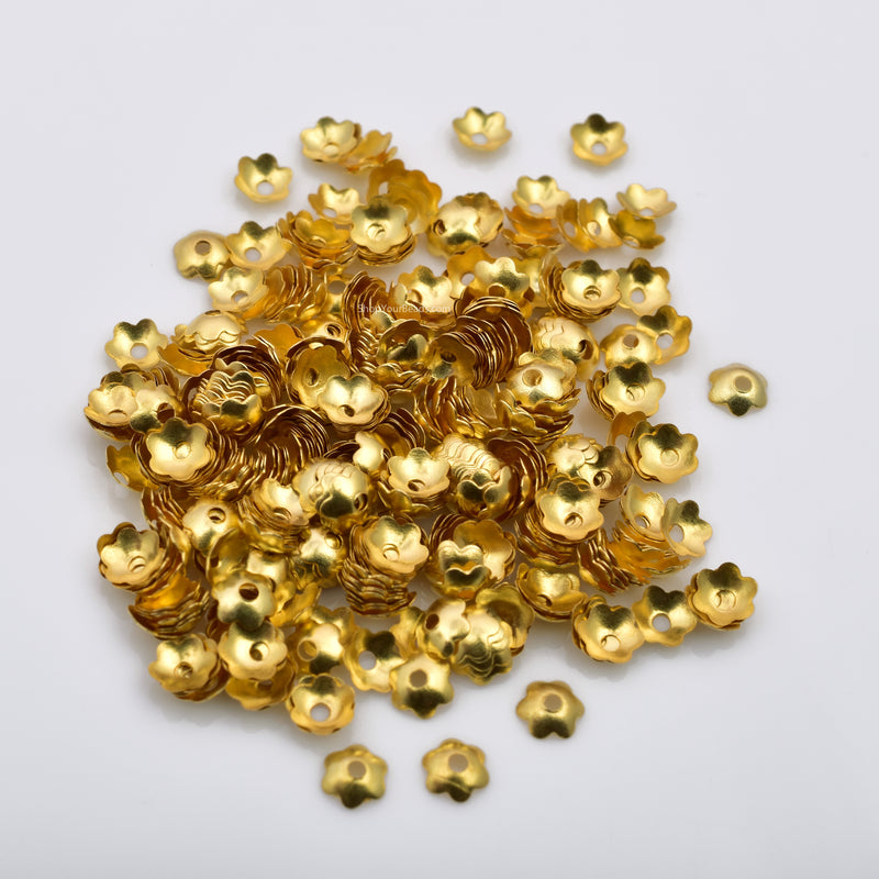 Gold flower beads cap for jewelry makings 