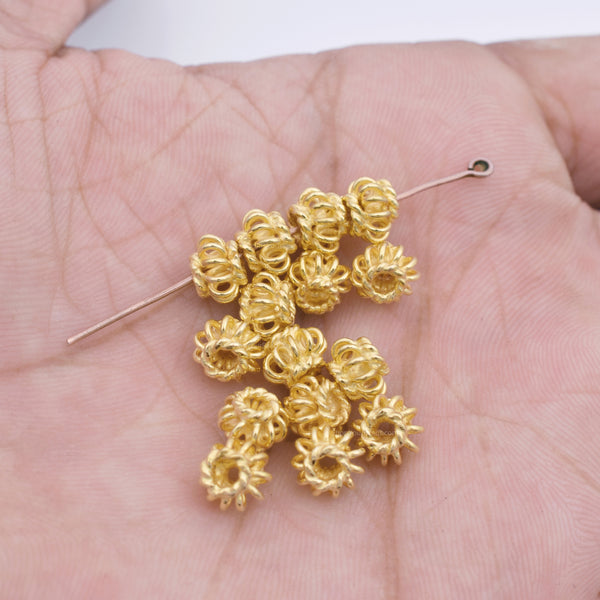 7mm Gold Plated Coil Shaped Bali Beads