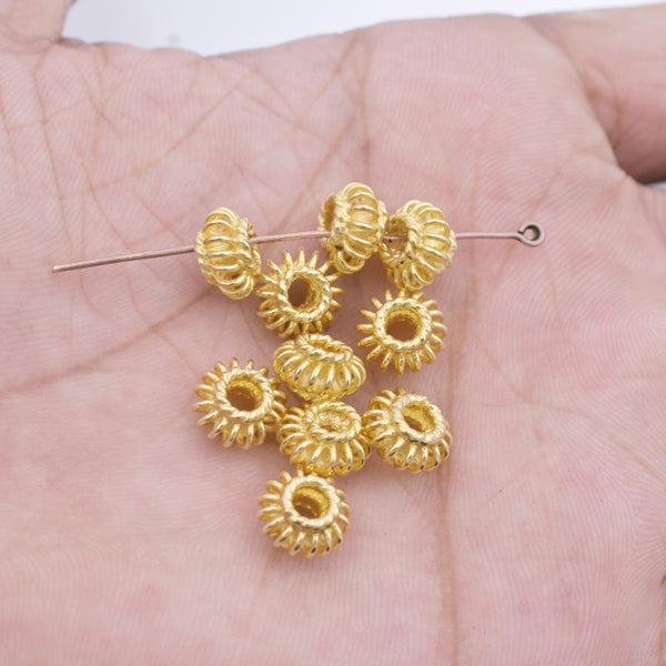 Gold Plated Coil Shape Bali Spacer Beads - 9mm