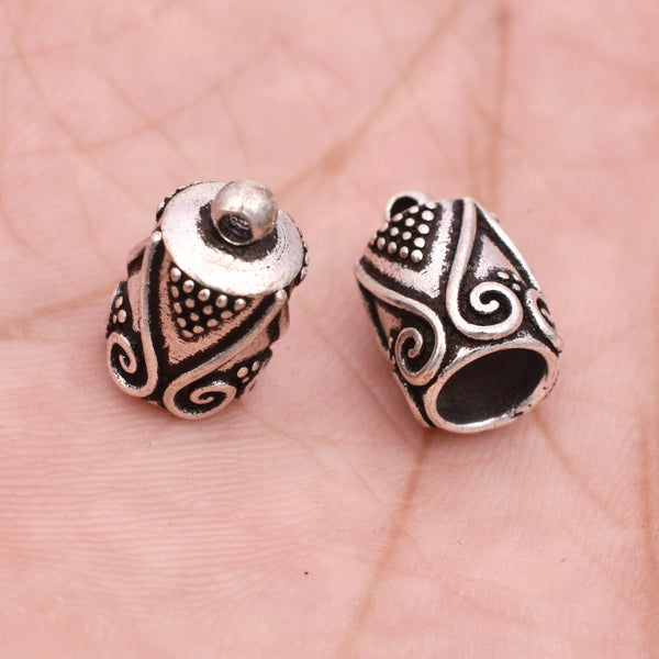 Silver Plated Antique Bali Kumihimo End Caps