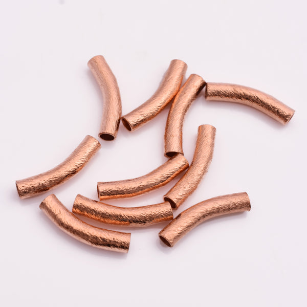 Copper Curved Tube Pipe Beads - 20mm