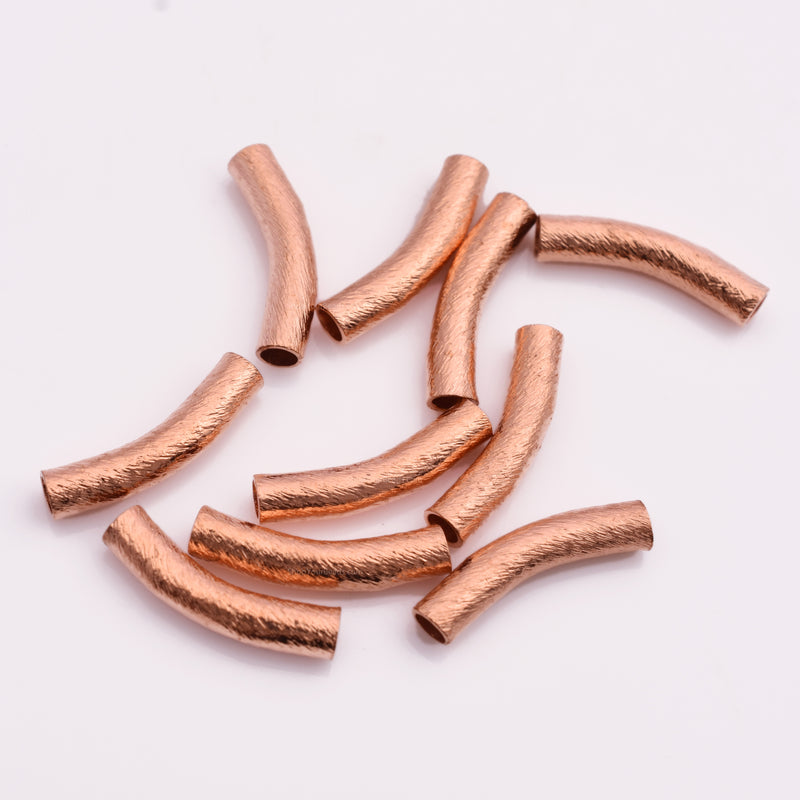 Copper Curved Tube Pipe Beads - 20mm