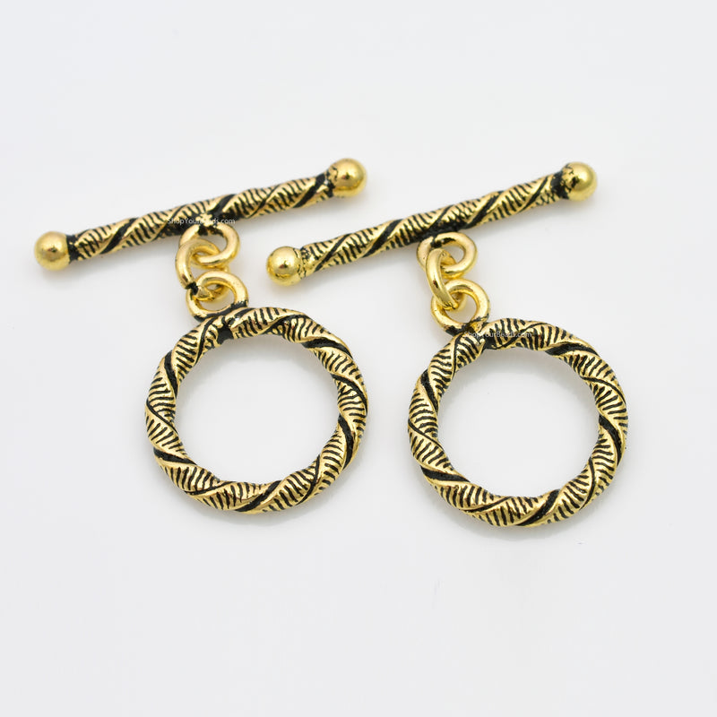 Gold Antique Toggle T Bar Clasps For Jewelry Makings 