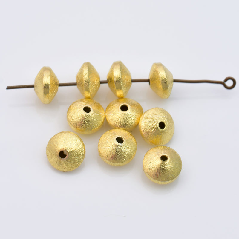 Gold Plated 8mm Bi-cone Saucer Spacer Beads