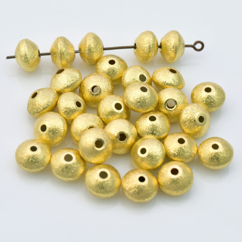 Gold Bicone Saucer Spacer Beads For Jewelry Makings 