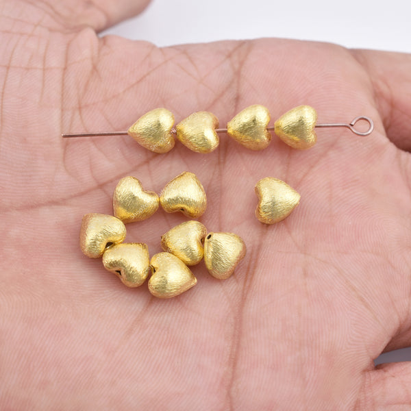 Gold Plated Small Heart Spacer Beads