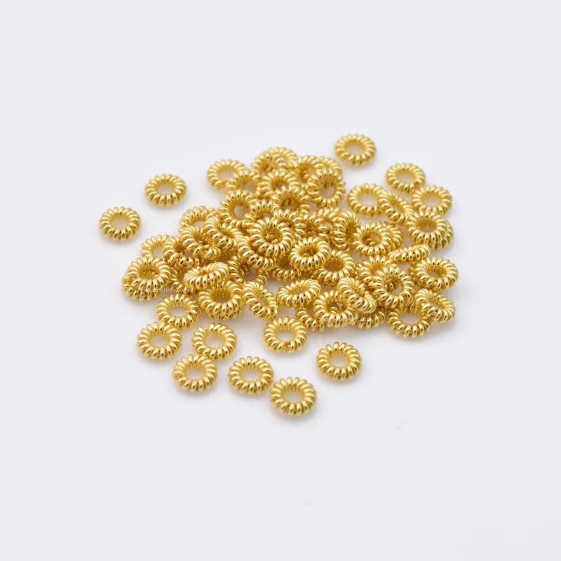 Gold coil shape spacer spring beads for jewelry making