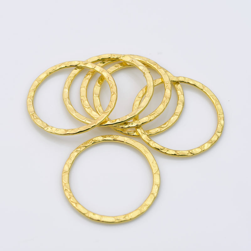 Gold Hammered Washer Circle For Jewelry Makings 
