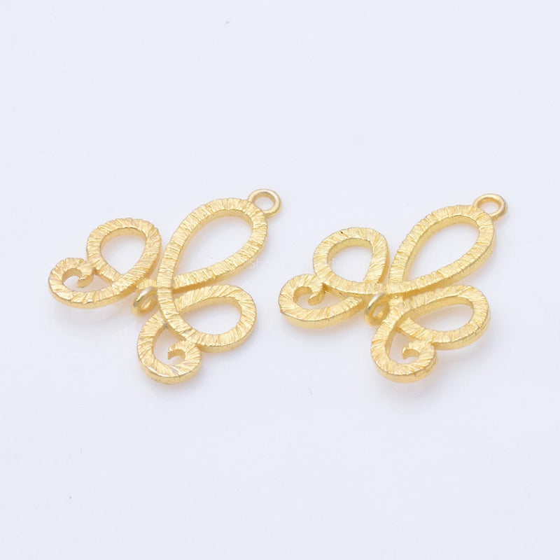 24mm Gold Plated Celtic Knot Earring Connector Studs - 2pcs