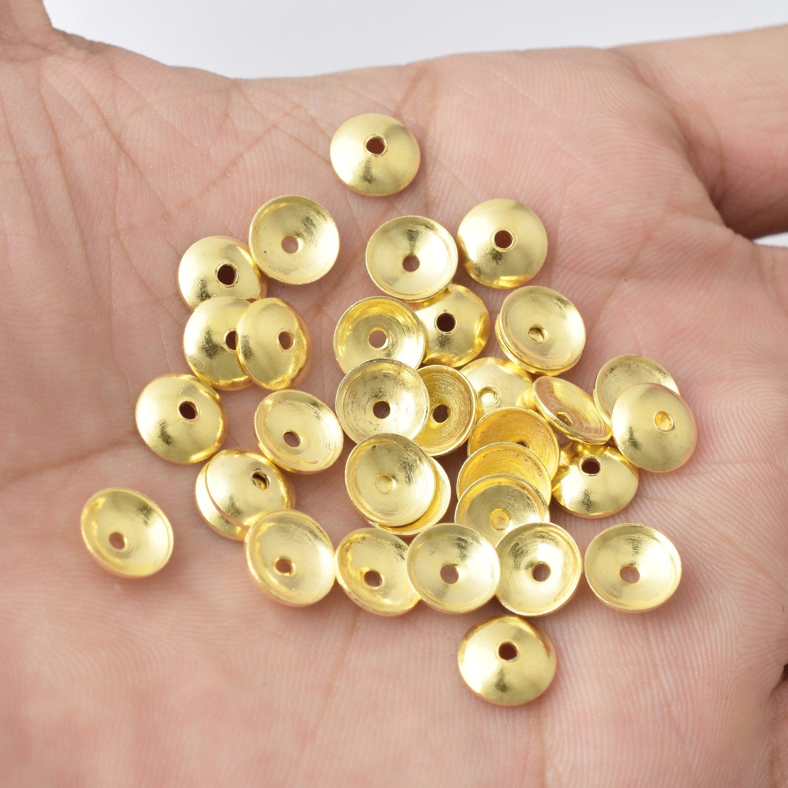 New 8mm 14K Gold Plated Brass Metal Luxury Flower Bead Caps For Jewelry  Making Component DIY Accessories Supplies End Bead Cap