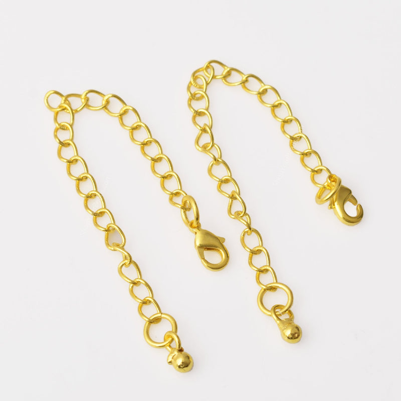 7pcs - 4'' Gold Plated Ball Charm Chain Extender