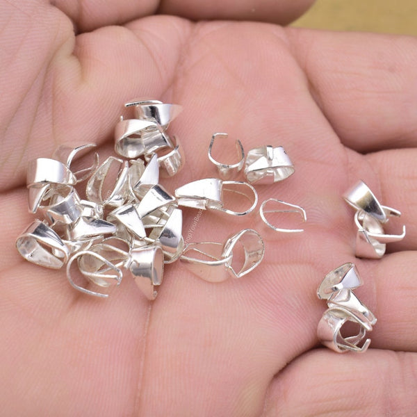 Silver Plated Open Pinch Pendant Bails
