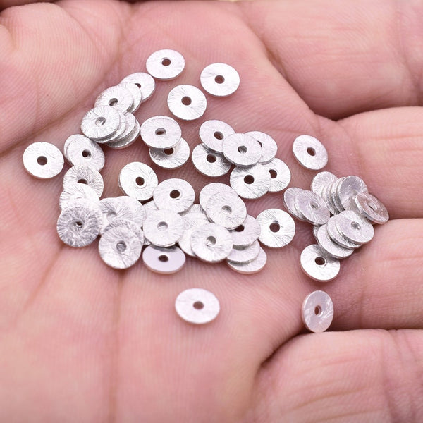 Sliver Spacer Beads, Flat Disc Spacer Beads