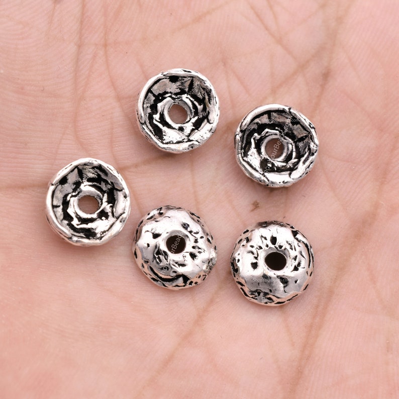 200pcs/pack Antique Silver Uneven Mixed Sizes Bead Caps For Jewelry Making  Small Bead End DIY