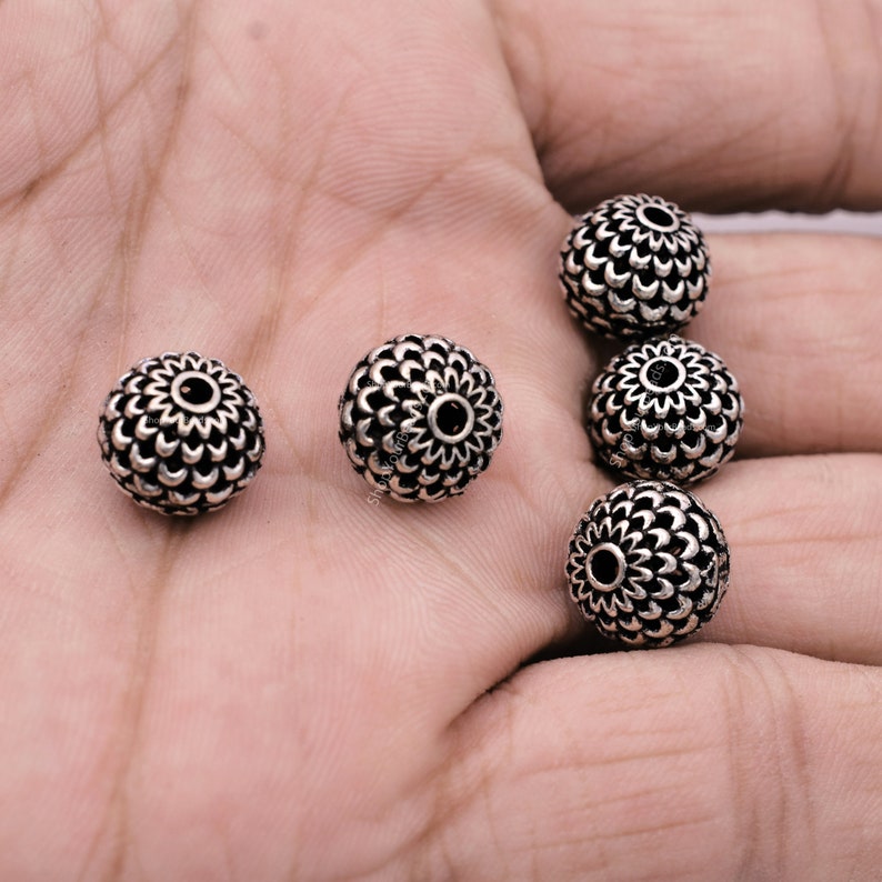 11mm Antique Silver Plated Bali Spacer Ball Beads