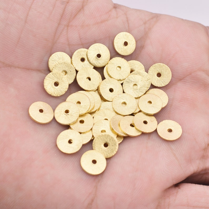 Gold Plated Flat Disc Heishi Spacer Beads - 8mm