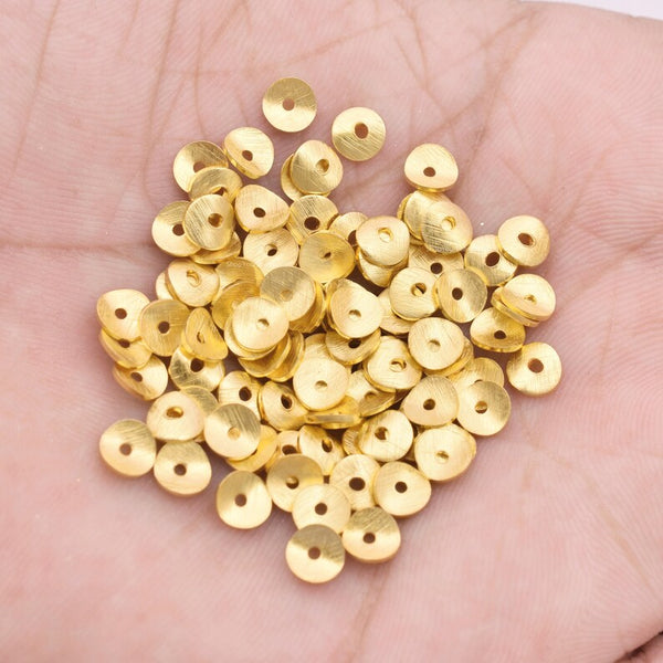 Gold Plated Wavy Disc Spacer Beads - 5mm