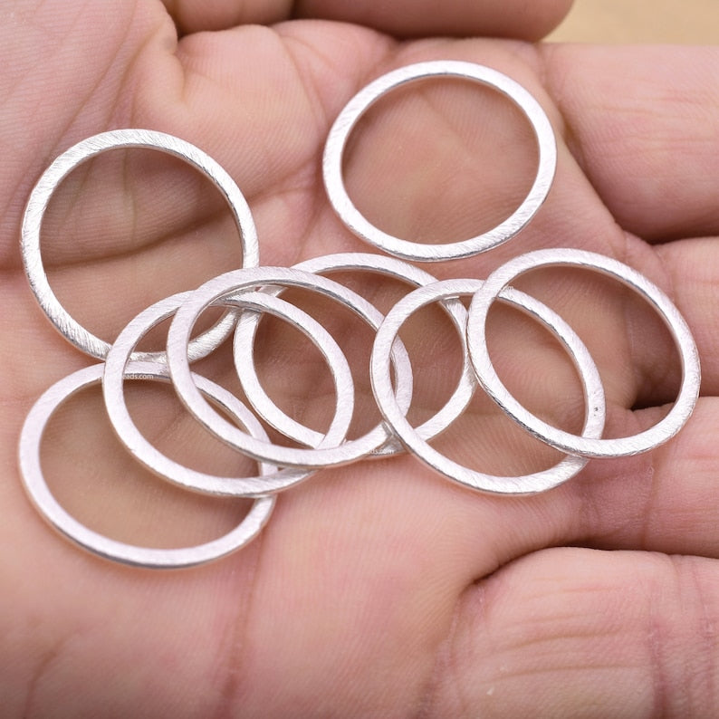 Silver Plated Washers Connector Rings Circles - 25mm