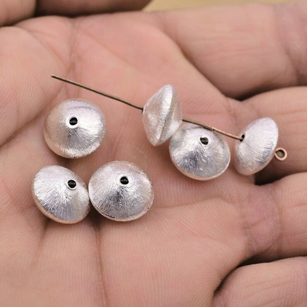 Silver Plated 12mm Bi-cone Saucer Spacer Beads