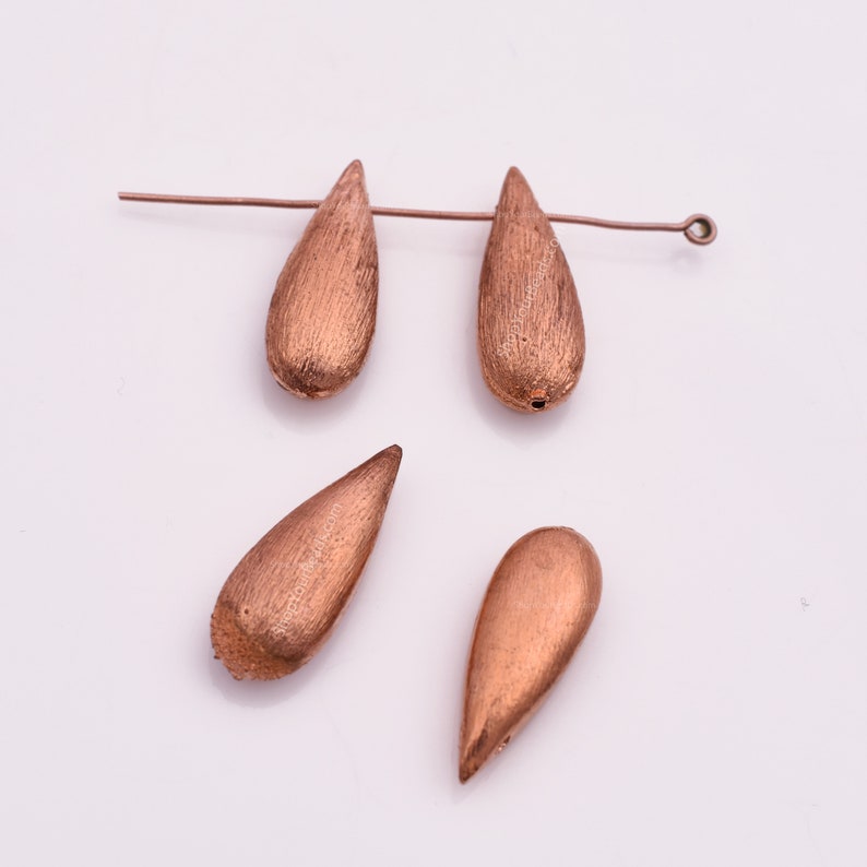 Copper Tear Drop Spacer Beads - 21mm