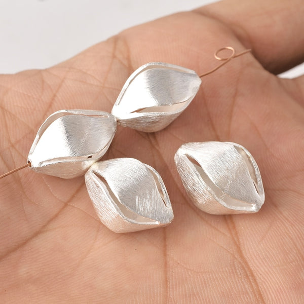 Silver Plated Flower Bud Spacer Beads