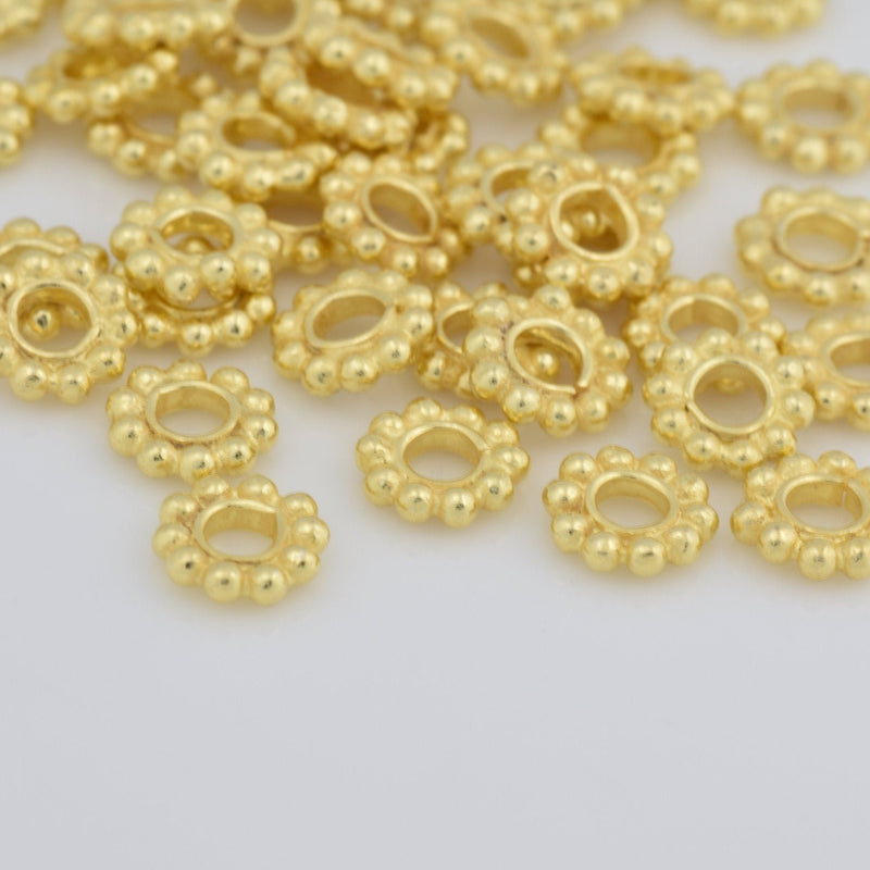 6mm Gold Plated Daisy Heishi Spacer Beads