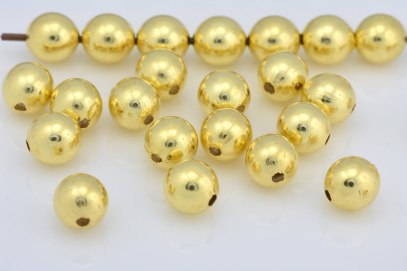 Gold Round  Shiny Ball Beads For Jewelry Makings 