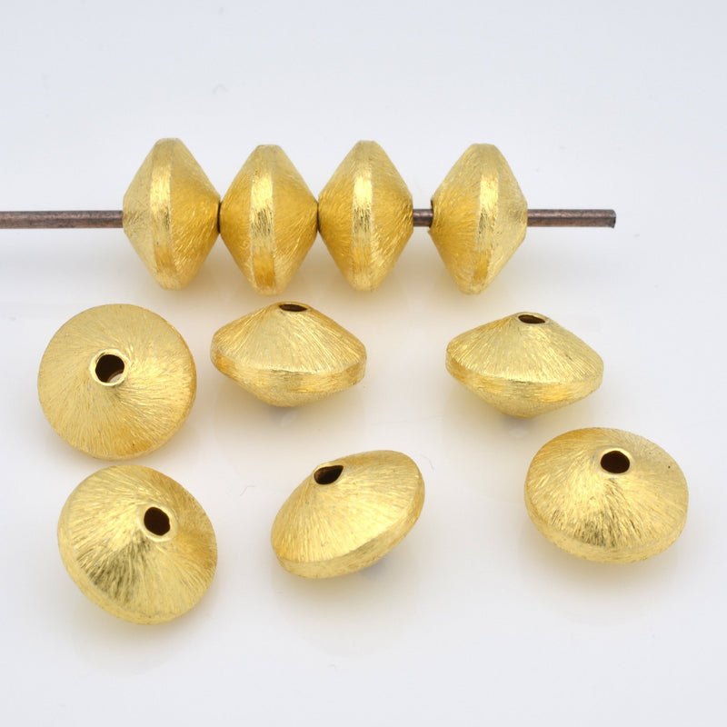 Gold Bicone Saucer Spacer Beads For Jewelry Makings 
