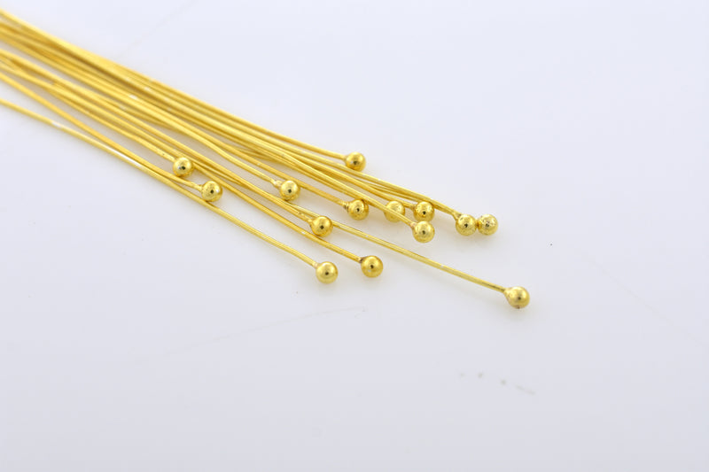 Gold Shiny Round Ball Head Pins For Jewelry Makings 