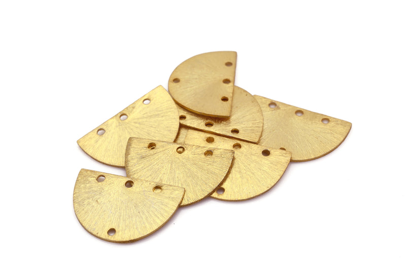 Gold Brushed Half Round Geometric Connector Charms For Jewelry Makings 