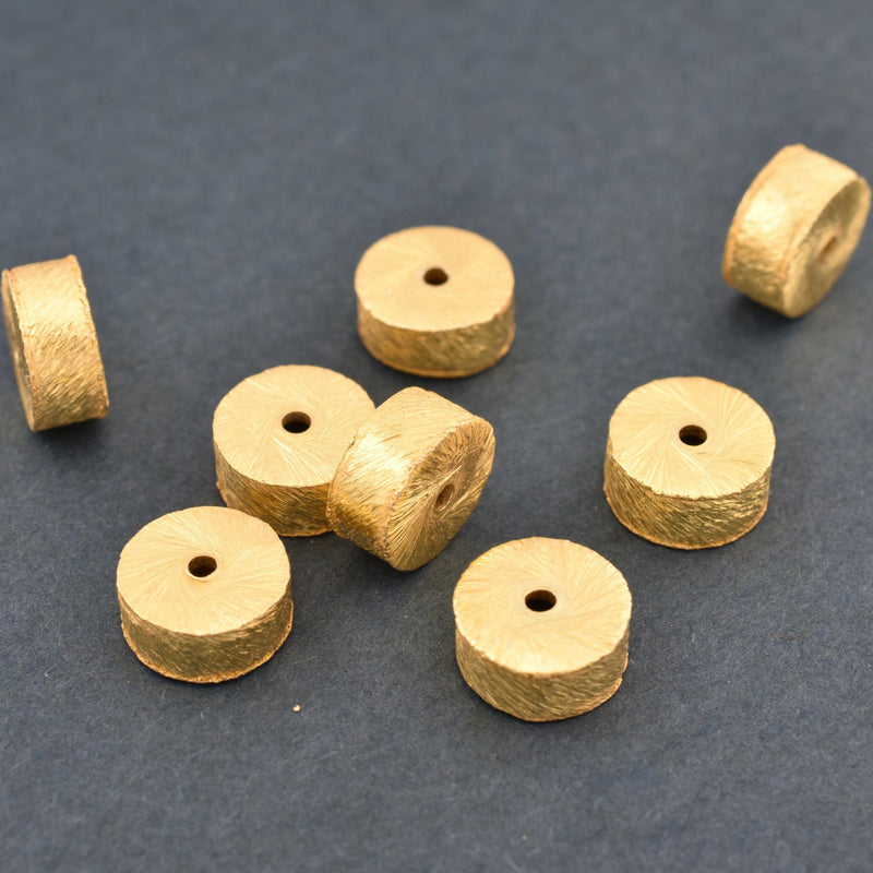 Gold Brushed Barrel Cylinder Drum Spacers Beads For Jewelry Makings