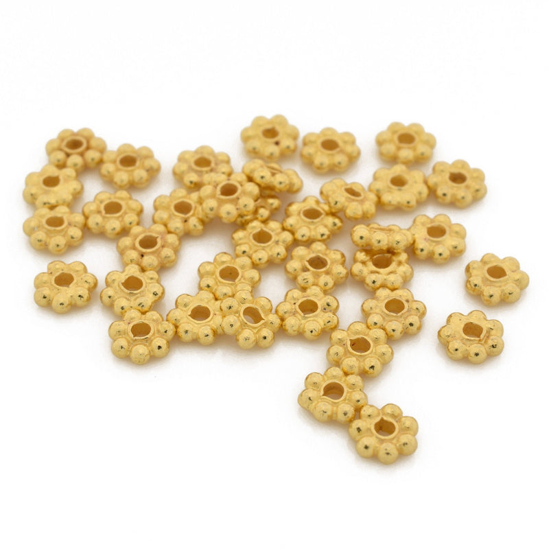 6mm Gold Plated Daisy Heishi Spacer Beads