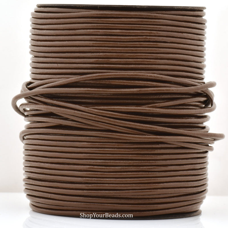 Natural Tan Brown Leather Cord Round For DIY Jewelry 