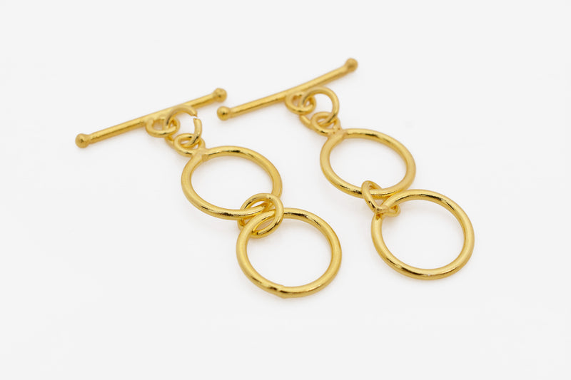 2 Rings Gold Toggle Clasps For Jewelry Makings