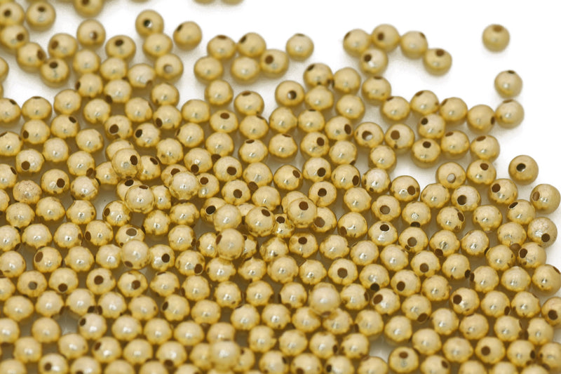 Gold Round Shiny Ball Beads For Jewelry Makings 