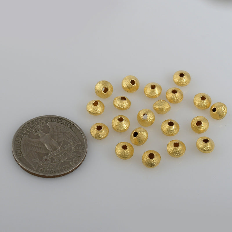Gold Plated 6mm Bi-cone Saucer Spacer Beads