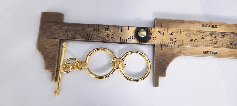 2 Rings Gold Plated Extendable Toggle T Bar Clasps