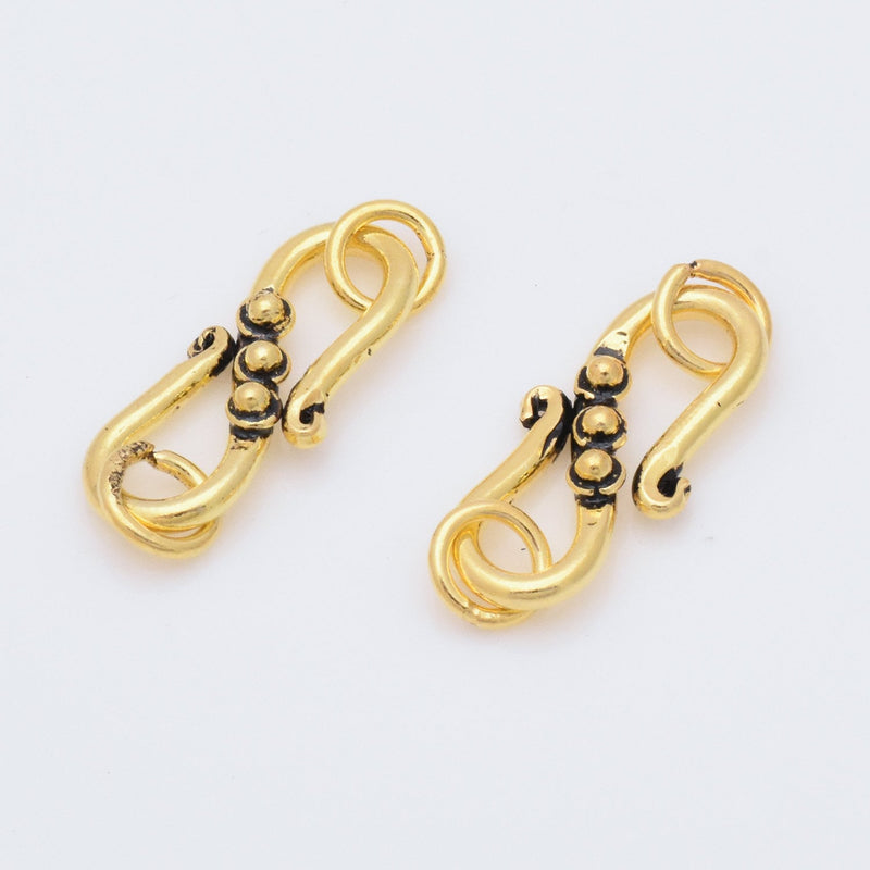 Antique Gold Plated Bali S Hook Clasps