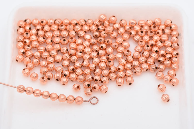 Copper Corrugated Ball Beads For Jewelry Makings 