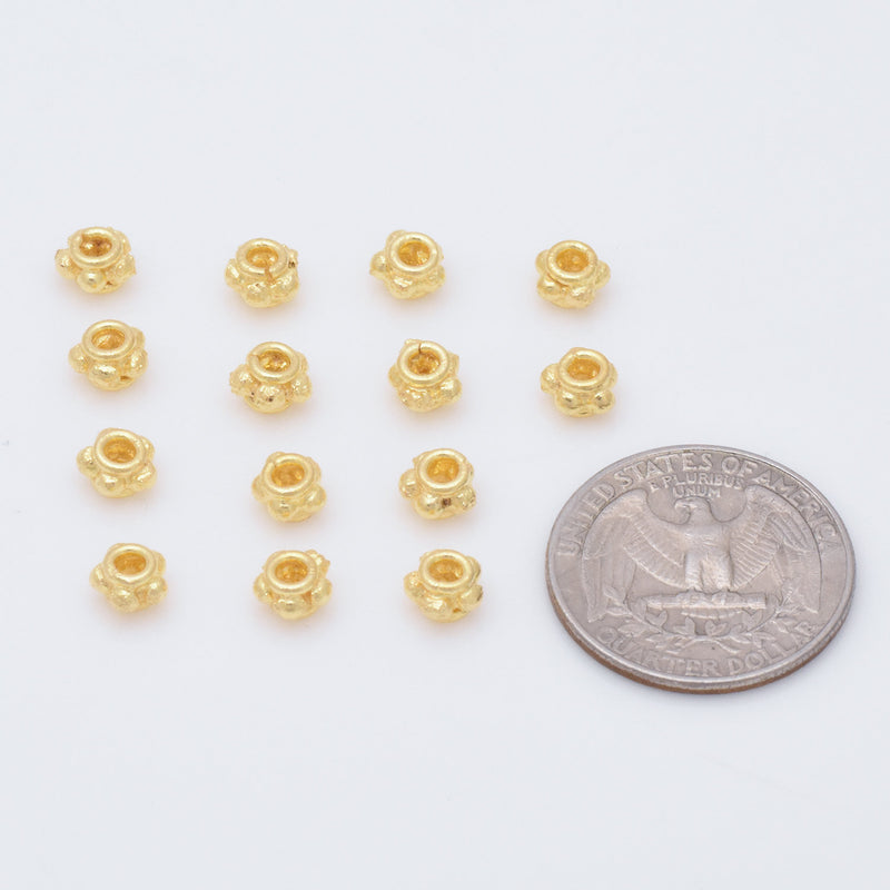 6mm Shiny Gold Plated Bali Spacer Beads