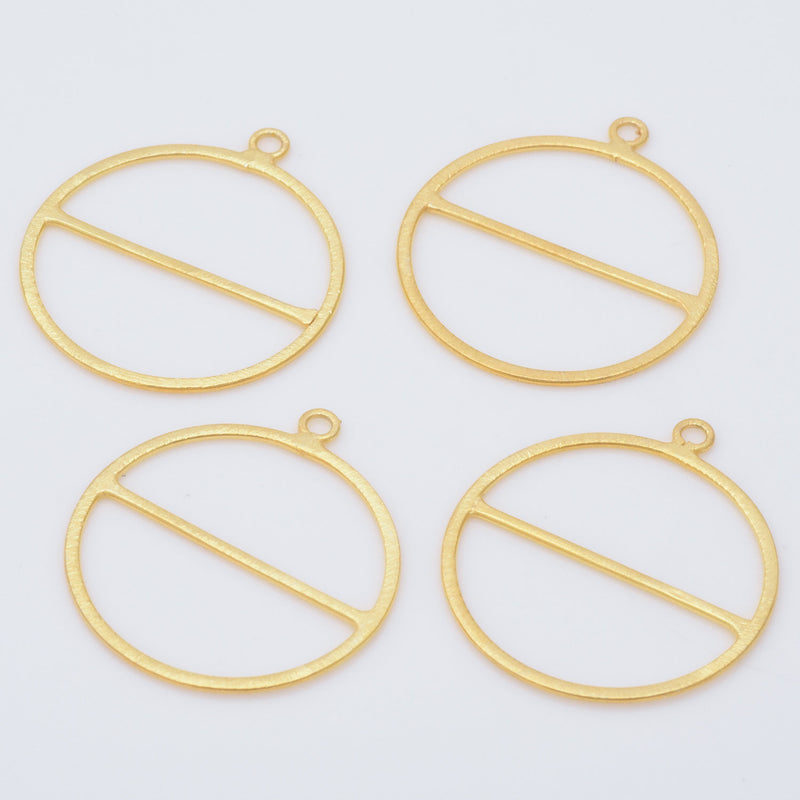 Gold Circle Round Components Earring Connectors for jewelry making