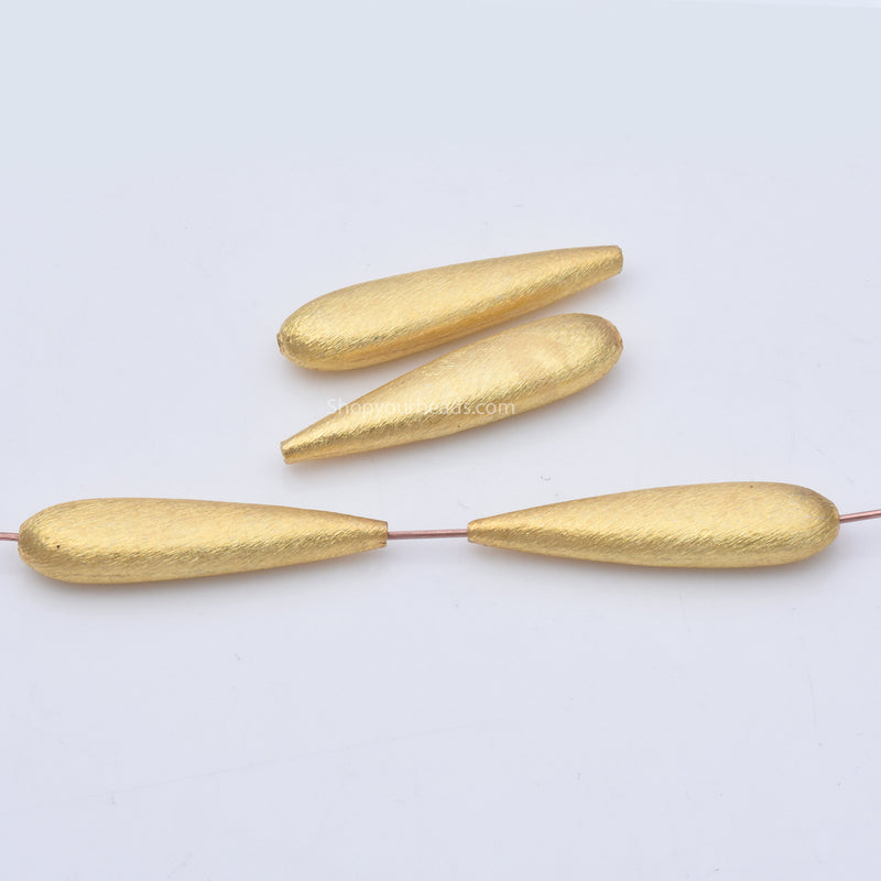 Gold Plated Tear Drop Spacer Beads - 36mm