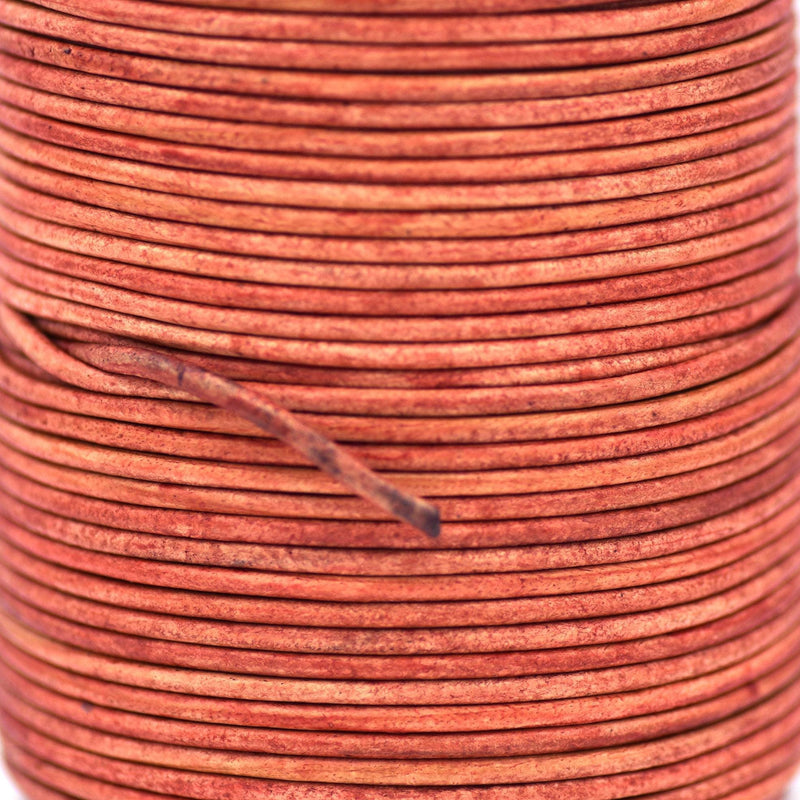 Natural Red Leather Cord Round For DIY Jewelry