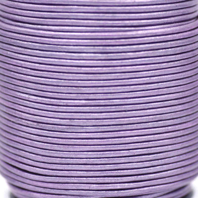 Metallic Purple Leather Cord Round