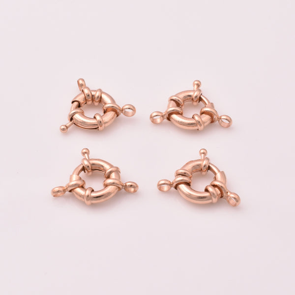 Rose Gold Spring Round Lobster Clasp Closures For Jewelry Makings 