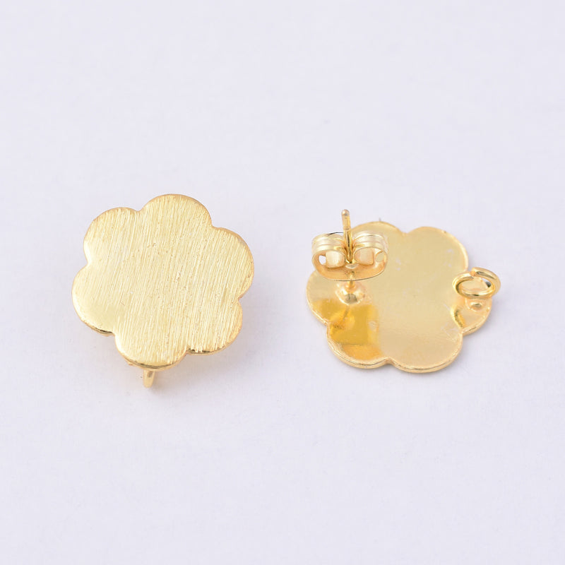Gold Brushed Earring Components Ear Studs For Earring Makings